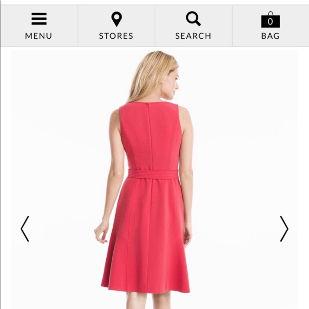 WHBM Coral/pink fit & flare sleeveless dress, Sz 6 - Picture 3 of 9
